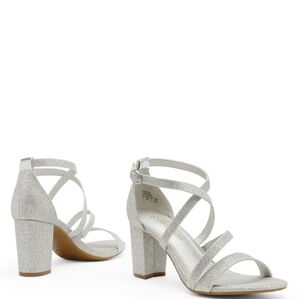 Elegant Silver Strappy Heels